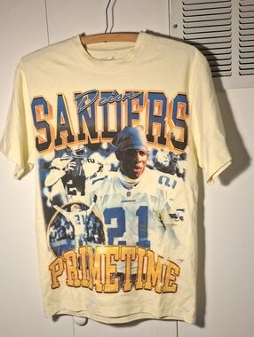 Cream Short-Sleeve Graphic Football Tee - Sanders Primetime